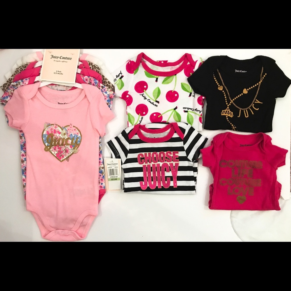 Juicy Couture Baby Onesies Size 0-3 Months.